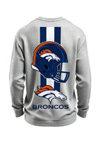 Denver Broncos Horse Helmet Waffle Knit Crewneck Sweatshirt