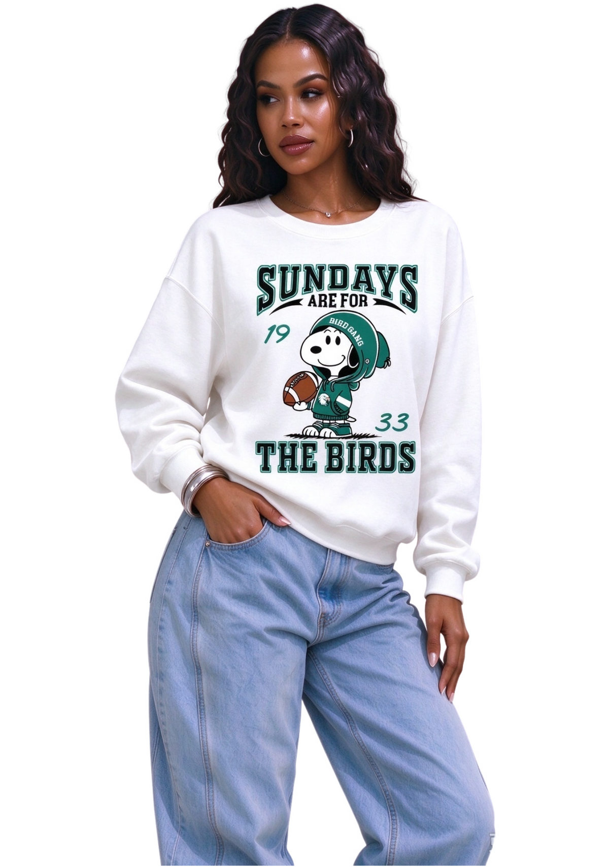 Women's Philadelphia Eagles Sundays Are For The Birds Snoopy Sweatshirt