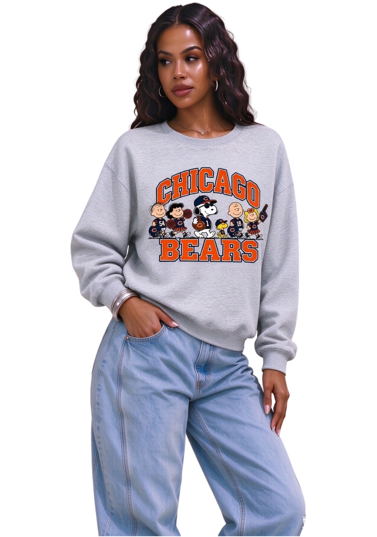 Women's Chicago Bears Peanuts Gang Snoopy Football Sweatshirt