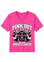 Las Vegas Raiders Pink Out Tackle Breast Cancer Awareness V-Neck T-Shirt