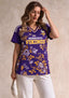 Women's Minnesota Vikings Floral V-Neck T Shirt