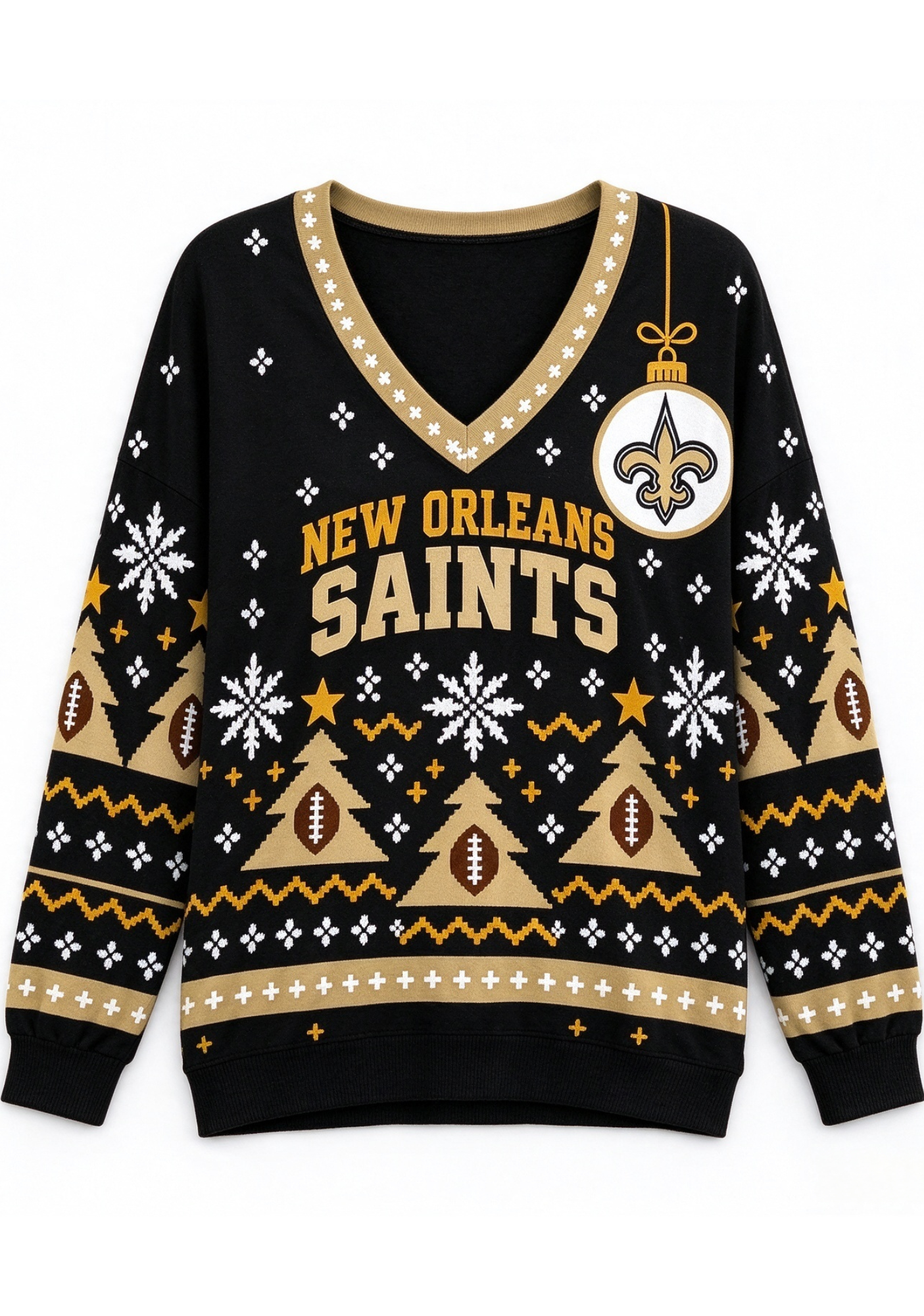 Women’s Orleans Saints Ugly NFL Christmas Sweatshirt Secondary image