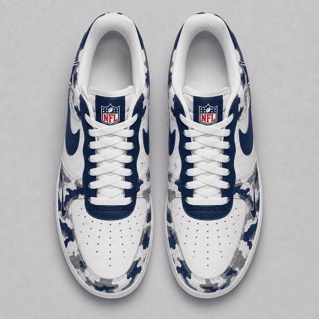 Dallas Cowboys Custom Name Camo Fan Sneakers