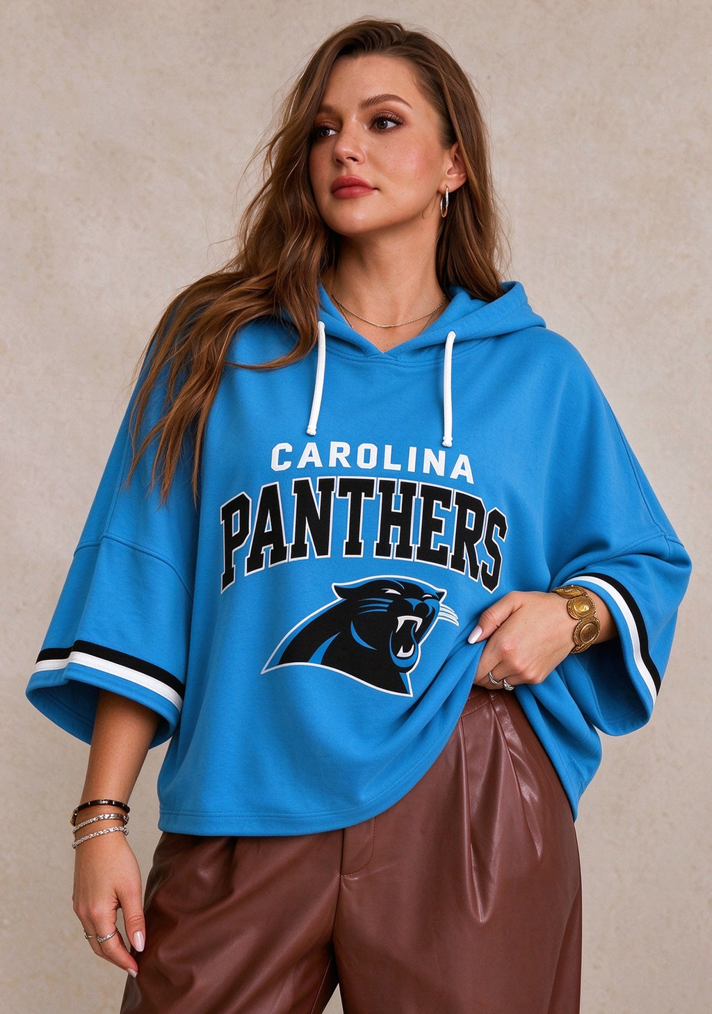 Women’s Carolina Panthers 3/4 Dolman Sleeve Hoodie