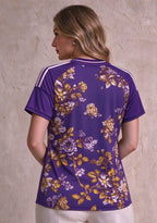 Women's Minnesota Vikings Floral V-Neck T Shirt