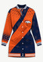 Women's Denver Broncos Color Block Button Down Jacket Dress
