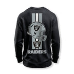 Raiders Helmet Graphic Waffle Knit Crewneck Sweatshirt
