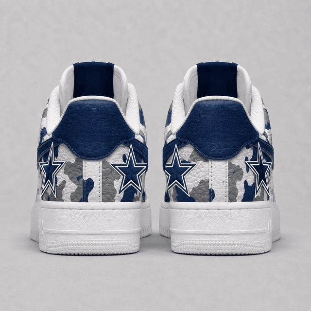 Dallas Cowboys Custom Name Camo Fan Sneakers