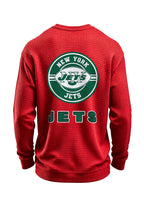New York Jets Circular Logo Waffle Knit Crewneck Sweatshirt
