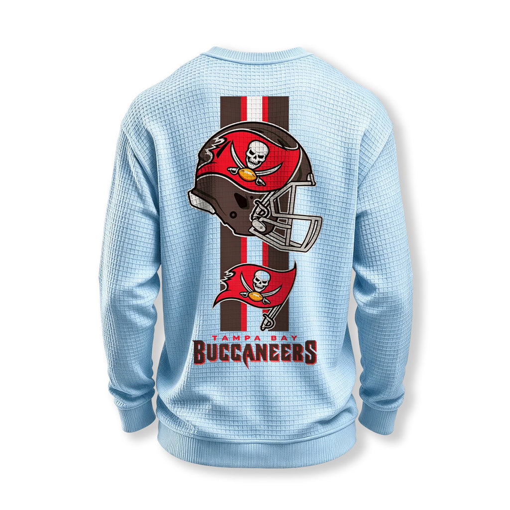Tampa Bay Buccaneers Helmet Waffle Knit Crewneck Sweatshirt