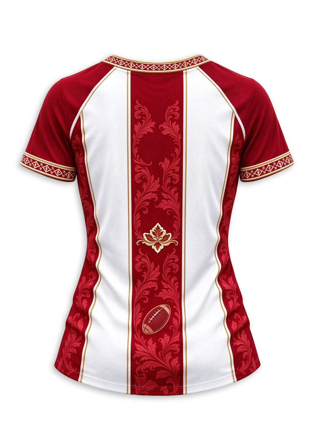 Women's San Francisco 49ers Floral Baroque Striped V-Neck T-Shirt