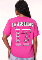 Las Vegas Raiders Pink Out Tackle Breast Cancer Awareness V-Neck T-Shirt