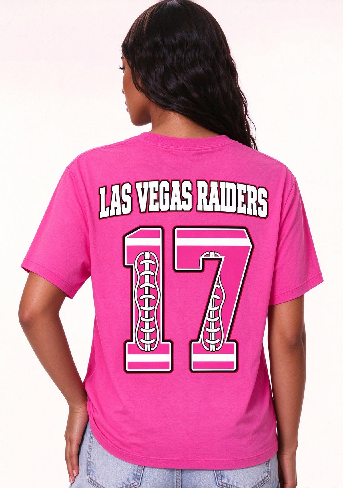 Las Vegas Raiders Pink Out Tackle Breast Cancer Awareness V-Neck T-Shirt