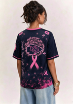 Kansas City Chiefs Breast Cancer Awareness Dandelion V-Neck T-Shirt