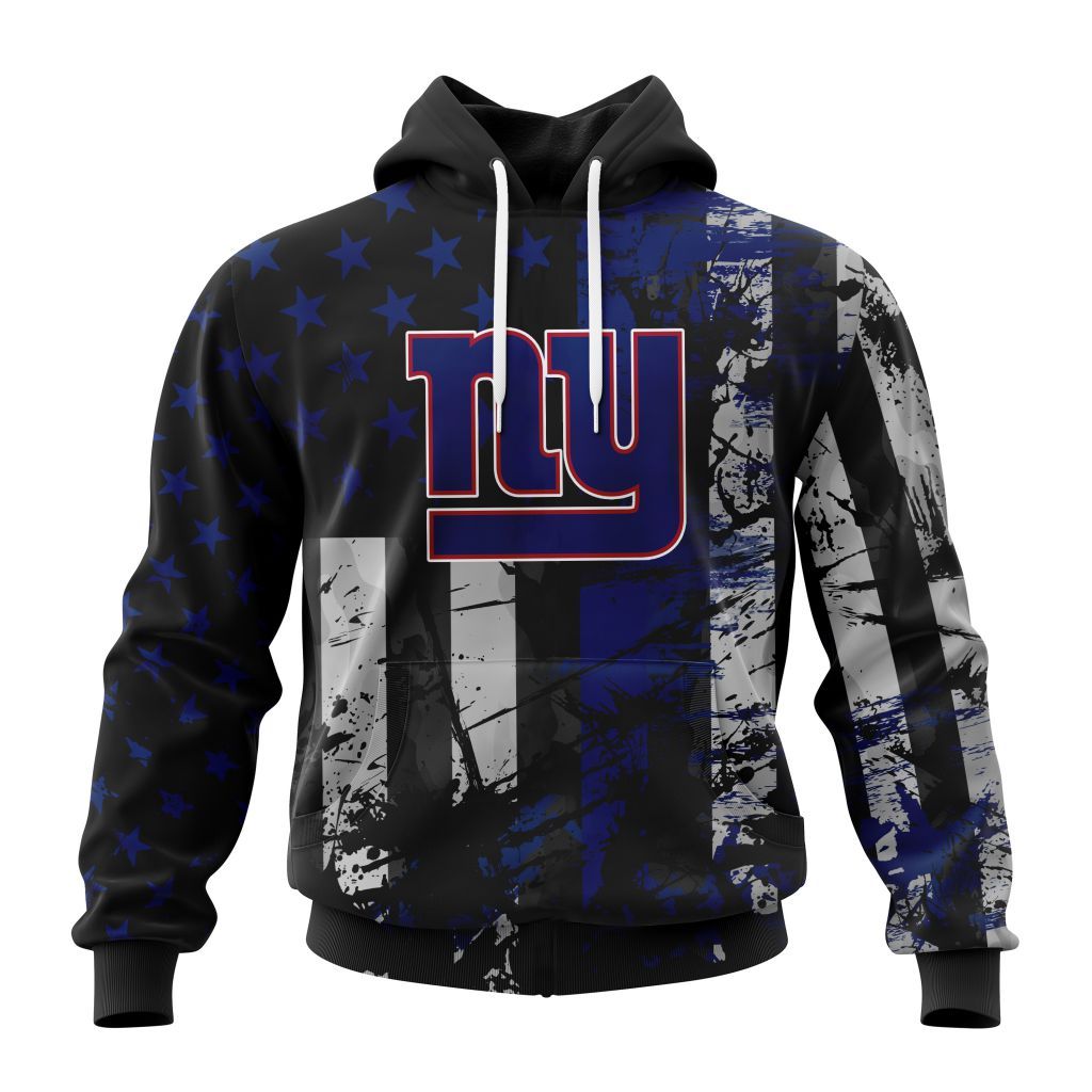 New York Giants Vintage American Flag Graphic Hoodie NFL Fan Sweatshirt Main image