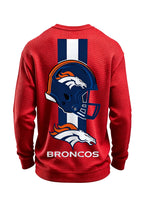 Denver Broncos Horse Helmet Waffle Knit Crewneck Sweatshirt