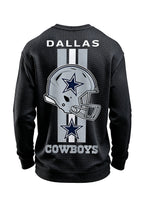 Dallas Cowboys Helmet Star Logo Waffle Knit Crewneck Sweatshirt