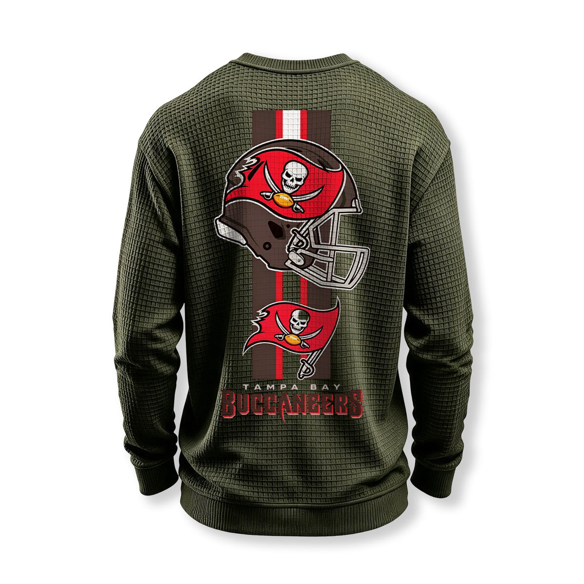 Tampa Bay Buccaneers Helmet Waffle Knit Crewneck Sweatshirt