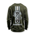 Raiders Helmet Graphic Waffle Knit Crewneck Sweatshirt