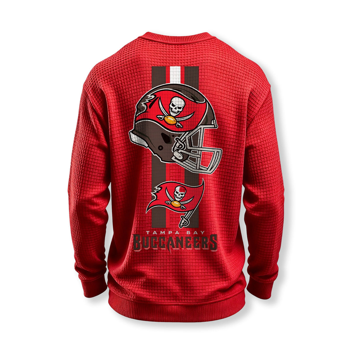 Tampa Bay Buccaneers Helmet Waffle Knit Crewneck Sweatshirt