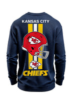 Kansas City Chiefs Helmet Waffle Knit Crewneck Sweatshirt