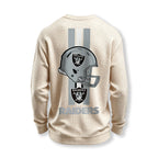 Raiders Helmet Graphic Waffle Knit Crewneck Sweatshirt