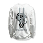Raiders Helmet Graphic Waffle Knit Crewneck Sweatshirt