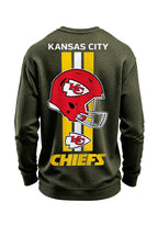 Kansas City Chiefs Helmet Waffle Knit Crewneck Sweatshirt
