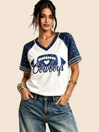 Women's Game Day Football Printed Casual T-Shirt