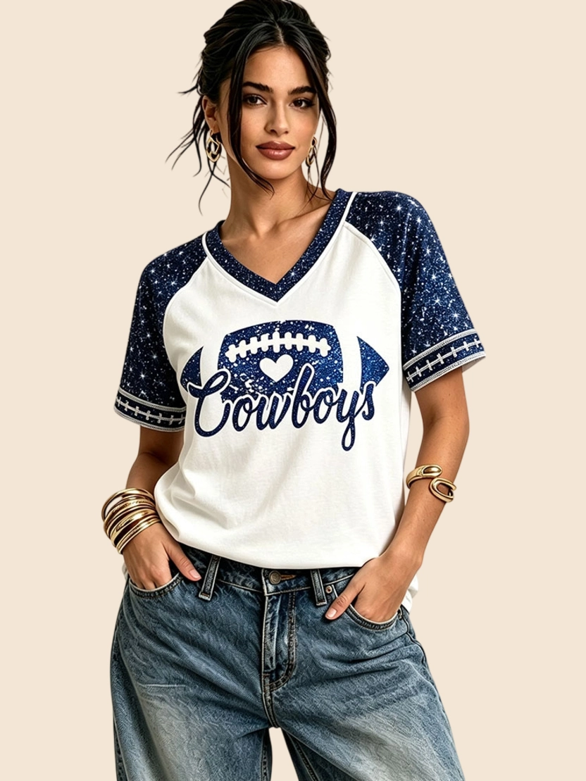 Women's Game Day Football Printed Casual T-Shirt