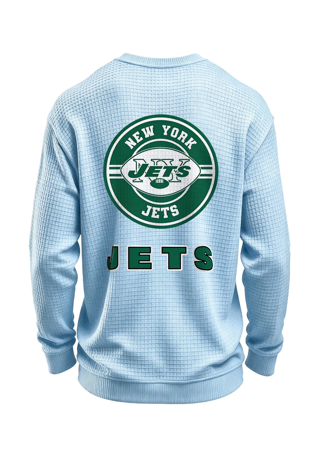 New York Jets Circular Logo Waffle Knit Crewneck Sweatshirt