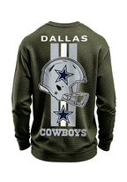 Dallas Cowboys Helmet Star Logo Waffle Knit Crewneck Sweatshirt
