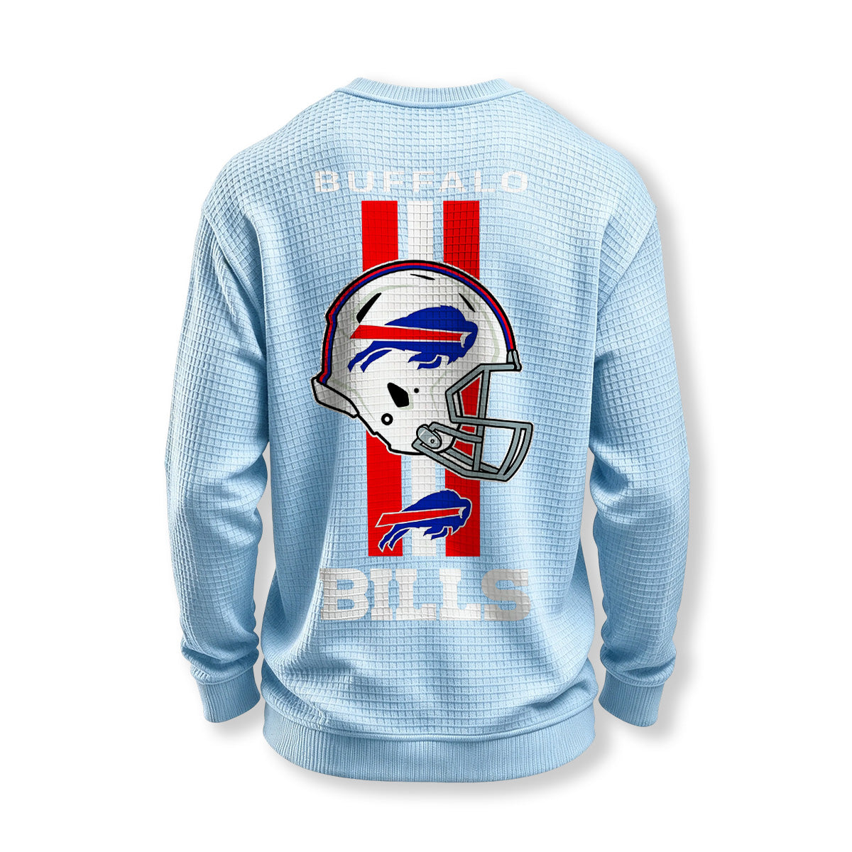 Buffalo Bills Helmet Waffle Knit Crewneck Sweatshirt