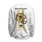 New Orleans Saints Helmet Waffle Knit Crewneck Sweatshirt