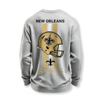 New Orleans Saints Helmet Waffle Knit Crewneck Sweatshirt