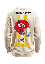Kansas City Chiefs Helmet Waffle Knit Crewneck Sweatshirt