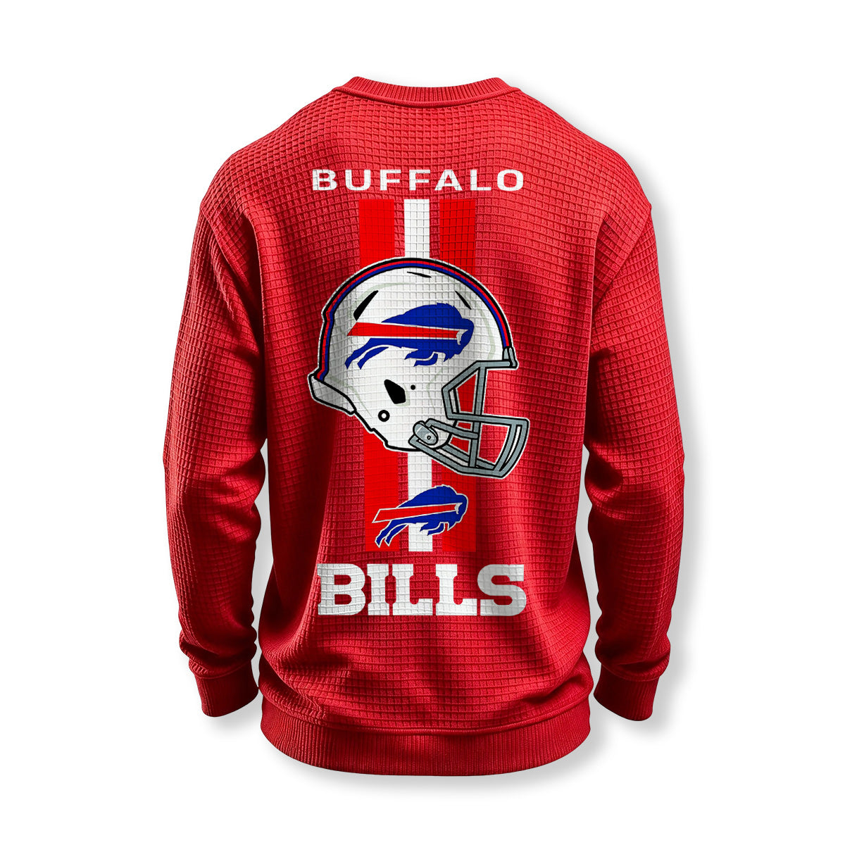Buffalo Bills Helmet Waffle Knit Crewneck Sweatshirt