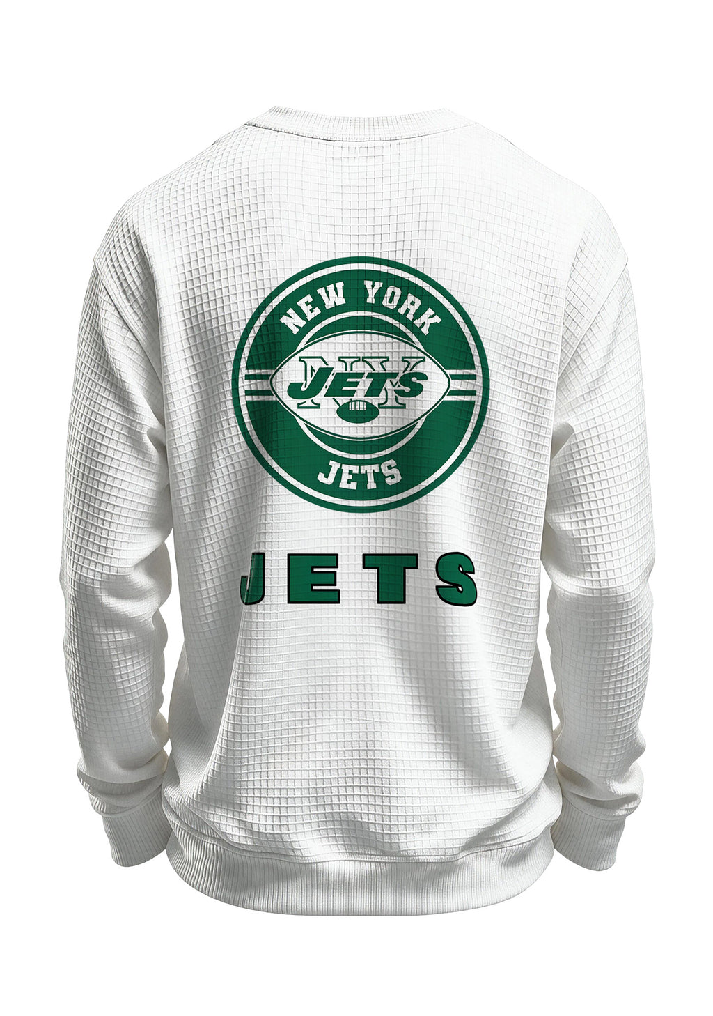 New York Jets Circular Logo Waffle Knit Crewneck Sweatshirt