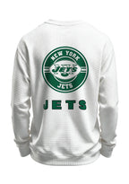 New York Jets Circular Logo Waffle Knit Crewneck Sweatshirt