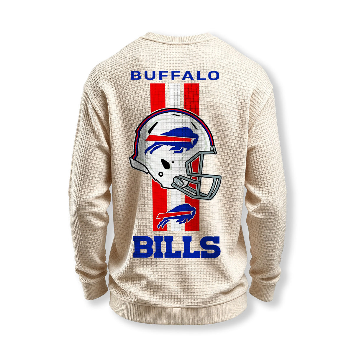 Buffalo Bills Helmet Waffle Knit Crewneck Sweatshirt