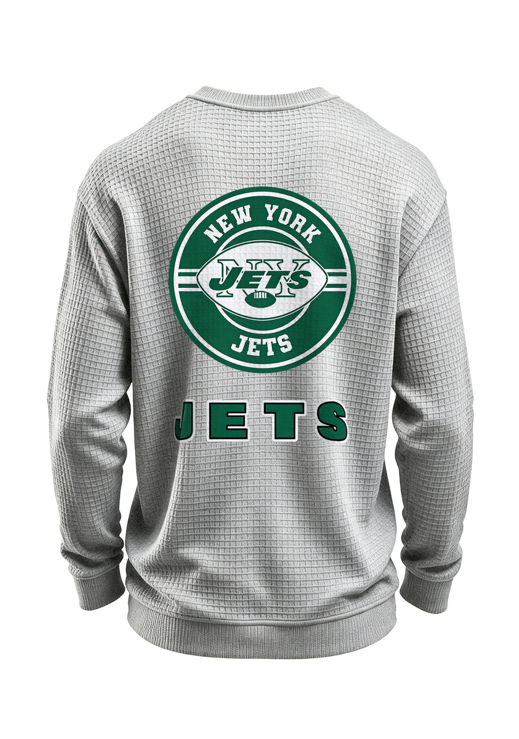 New York Jets Circular Logo Waffle Knit Crewneck Sweatshirt
