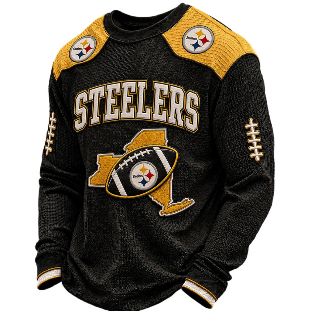 Pittsburgh Steelers Waffle Knit Long-Sleeve Sweatshirt