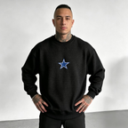 Dallas Cowboys Helmet Star Logo Waffle Knit Crewneck Sweatshirt