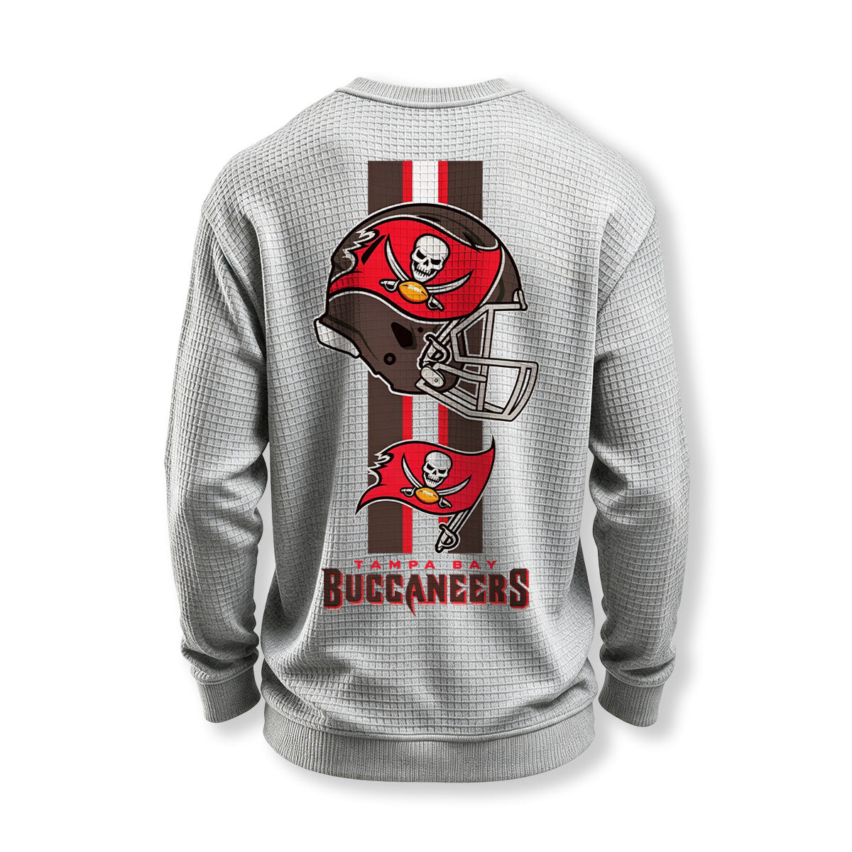 Tampa Bay Buccaneers Helmet Waffle Knit Crewneck Sweatshirt