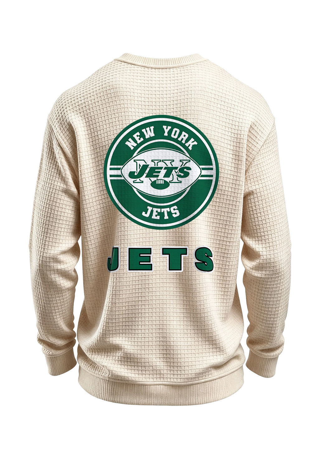 New York Jets Circular Logo Waffle Knit Crewneck Sweatshirt