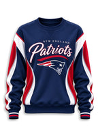 Women's New England Patriots Crewneck Sweatshirt & Flared Pants 2 Piece Set
