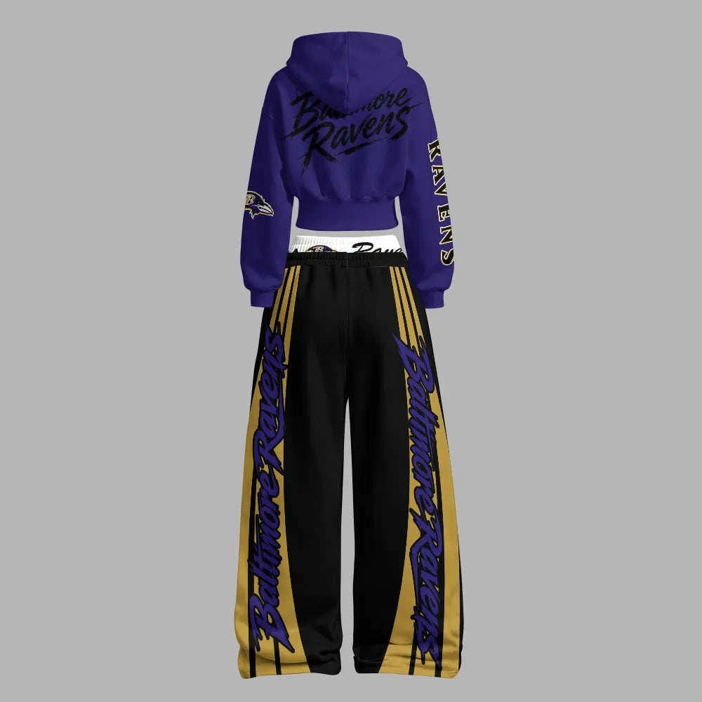 Baltimore Ravens Zip-up hooded jacket and elastic-waist pants set | NFL