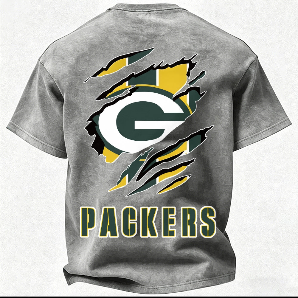 Green Bay Packers Printed Unisex 100% Pure Cotton Washed T-Shirt