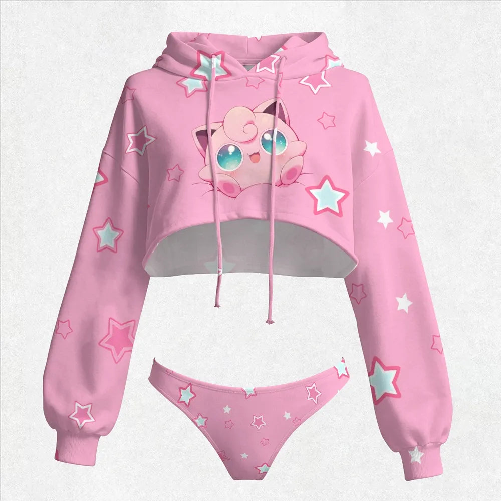Pokémon Women's Cropped Hoodie & Thong Sets