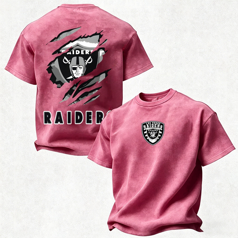 Las Vegas Raiders Printed Unisex 100% Pure Cotton Washed T-Shirt